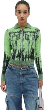 Diesel M-Taphos Fuzzy Sweater - Dames - Vesten - Groen - S - Wol - Truien & Vesten