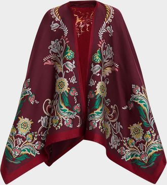 Etro Floral Jacquard Wool-Blend Cape
