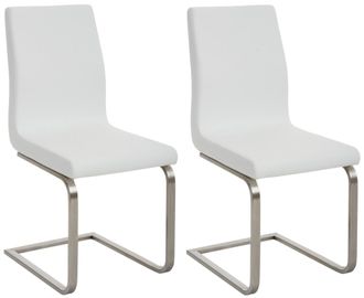 Clp Clp - Set De 2 Sillas De Comedor Belfort En Polipiel Blanco