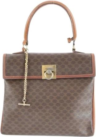 Celine Pre-owned Handbags, female, Brown, Size: ONE SIZE Pre-owned Vintage Canvas Handbag
