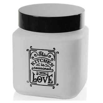 Trade Shop Trade Shop - Contenedor De Sat&eacute;n Contempor&aacute;neo Cuadrado Cuadrado Plaza Tarro 1000 Ml 12 Cm 833502