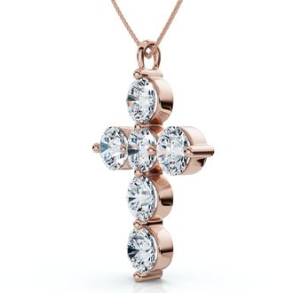 Pompeii3 6Ct Diamond Cross Pendant Lab Grown 18 Necklace
