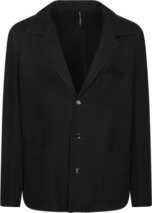 Dell'Oglio Cashmere Overshirt - Heren - Blazers - Zwart - L - Kasjmier - Jassen
