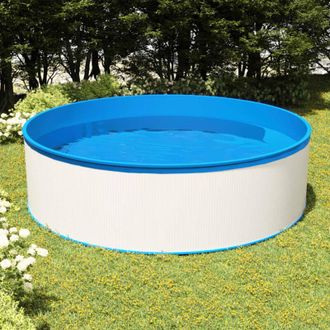 vidaXL Piscina Splasher Con Skimmer Suspendido Y Bomba Blanca De 350x90 Cm