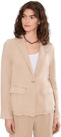 Michael Stars Aubrey Blazer Womens Jacket Macadamia : LG (US 8-10), Linen/Tencel