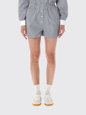Sporty & Rich Pantaloncini boxer a righe in cotone con vita elasticizzata