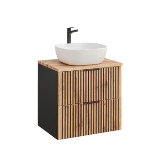 Petits Meubles Mueble lavabo estratificado marr&oacute;n negro