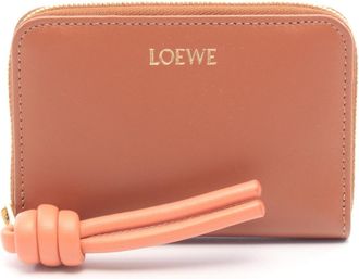 Loewe Brown Pink Leather Coin Purse/Coin Case (Pre-Owned)
