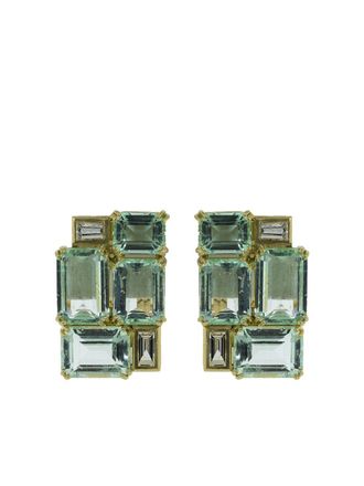 Sylva & Cie. 18kt yellow gold diamond colombian emerald earrings - YLWGOLD