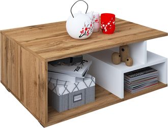 ebuy24 Ebuy24 - Mesa De Centro De Madera Vcm Mesa De Sof&aacute; Con Suficiente Espacio De Almacenamiento Dimensiones Aprox. Al. 40 X An. 80 X P. 50 Cm Mesa De Sal&oacute;