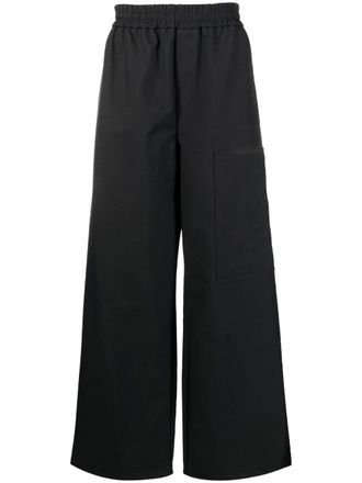 Off-white high-waisted wide-leg trousers - men - Polyamide/Cotton - S - Black