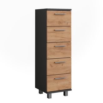 Vicco Mueble Midi Ilias, Antracita/roble Dorado, 30.2 X 95 Cm