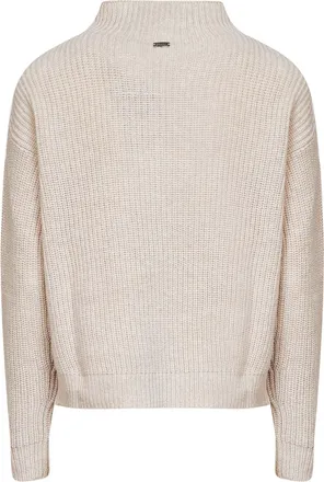 Herno Ribbed Wool Funnel Neck Sweater - Beige