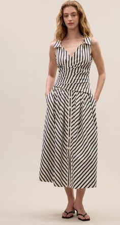 Rebecca Taylor Isla Stripe Poplin Dress in Cream Stripe at Nordstrom, Size 00