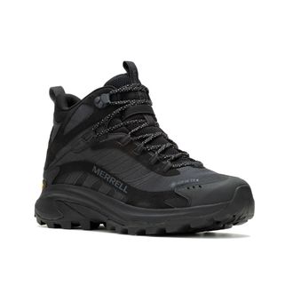 Merrell Wanderschuh MERRELL MOAB SPEED 2 MID GORE-TEX, Herren, Gr. 46,5, schwarz, Synthetik, Schuhe Wanderschuh, wasserdicht