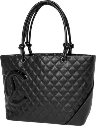 Chanel Black Leather Tote Bag (Pre-Owned)