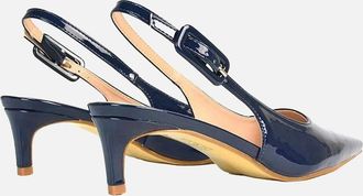 XY London Womens XY London Womens/Ladies Kelly Sling Back Low Kitten Heel Court Shoes - Pink - Size: 5