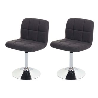Hhg Nunca Usado] Lote De 2 Sillas De Comedor Kavala, Silla De Cocina Silla, Tela/textil Cromo Giratoria Certificado Mvg, Gris Oscuro