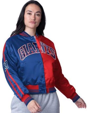 Starter Womens Starter Red/Royal New York Giants Cropped Full-Snap Jacket at Nordstrom, Size Xx-Large