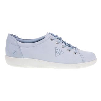 Ecco Ecco Soft 2.0 Nubuck Leather Womens Fashion Trainers - Dusty Blue - Size:UK 5-5.5