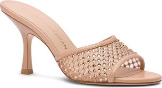 Stuart Weitzman Bareitall Shine Mesh Sandal in Adobe at Nordstrom, Size 7.5