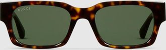 Gucci Rectangular Frame Sunglasses, Green
