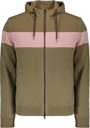 Herno Resort Bomber Jacket in Infinity Mix Knit & Ponente - Heren - Vesten - Groen - L - Wol - Truien & Vesten