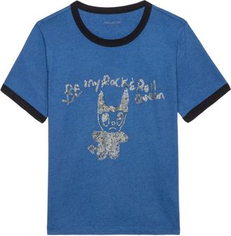 Zadig&Voltaire crystal-embellished T-shirt - Blue