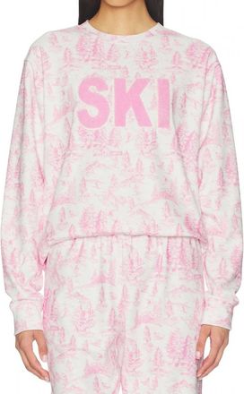Beach Riot Cassia Crewneck Top In Powder Pink Toile