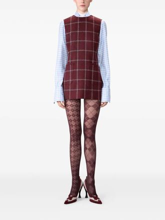 Thom Browne Windowpane Hunting tweed mini-jurk - Rood