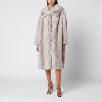 Sword 6.6.44 Cappotto beige perlato in ecopelliccia