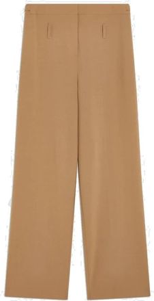 Semicouture Lolita Broek - Dames - Wijde Broeken - Beige - XS - Wol - Broeken
