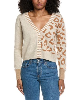 Brodie Mix Animal Wool & Cashmere-Blend Cardigan