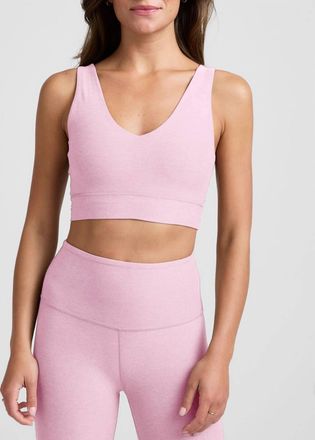 Beyond Yoga Spacedye Long Line Bra In Pink