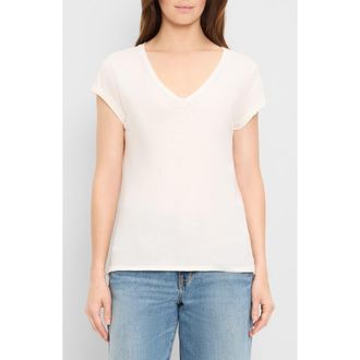 Michael Stars Baxter Raw Edge Supima Cotton T-Shirt in Chalk at Nordstrom
