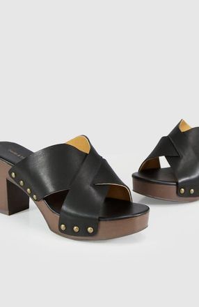 Belle & Bloom Midtown Clog Mule in Black/chocolate at Nordstrom, Size 10