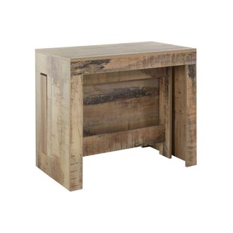 Dmora Dmora - Mesa Extensible Dguigo, Consola Extensible Hasta 12 Asientos, Mesa Con Soporte De Extensi&oacute;n, 100% Made In Italy, Cm 51/300x90h77, Arce
