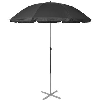 Berkfield Home Sun Loungers with Umbrella Aluminium Black