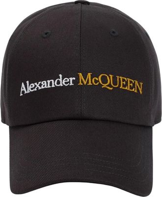 Alexander McQueen Klassieke Logo Bicolor Zwart Goud Hoed - Heren - Petten - Zwart - M - Katoen - Accessoires