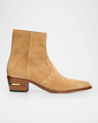 Amiri Men & apos;s Suede MA Point-Toe Zipped Ankle Boots