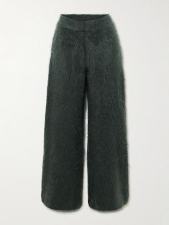 Lisa Yang Pantaloni Svasati In Cashmere Spazzolato Ellery - Verde