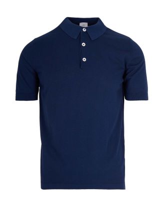 Eleventy Navy Blue Cotton Polo Shirt