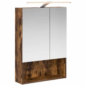 vidaXL Armario Con Espejo De Ba&ntilde;o Roble Ahumado 50 X 14,5 X 70 Cm Vidaxl