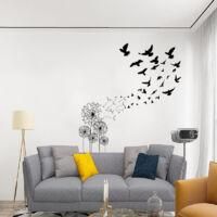 OEM Juego De 5 Pegatinas De Pared Creativas Con Dise&ntilde;o De Diente De Le&oacute;n Y P&aacute;jaro Para Una Decoraci&oacute;n Personalizada. - Crezuo