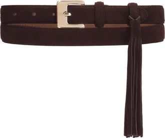 Kazar Donkerbruine damesriemen met choker - Dames - Riemen - Bruin - 80 CM - Su&egrave;de - Accessoires