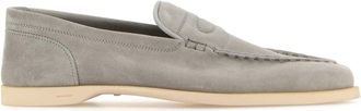 John Lobb Light Grey Suede Pace Loafers