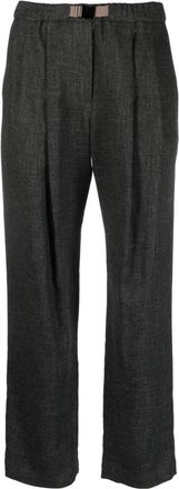 Brunello Cucinelli pleated straight-leg trousers - women - Viscose/Wool/Linen/Flax/Elastane/Polyester/Acetate/Cupro - 42 - Grey