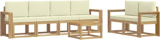 vidaXL Conjunto De Sof&aacute;s De Exterior 7 Uds. Blanco Y Crema Vidaxl