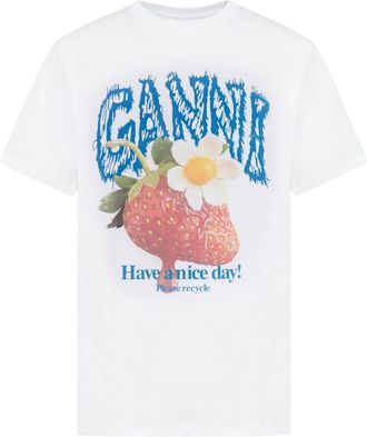 Ganni Camiseta De Algod&oacute;n Estampada Ganni