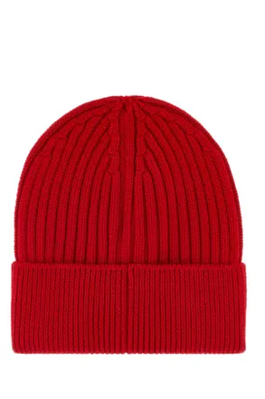 Moncler HAT Ribbed Wool Winter Hat - Red